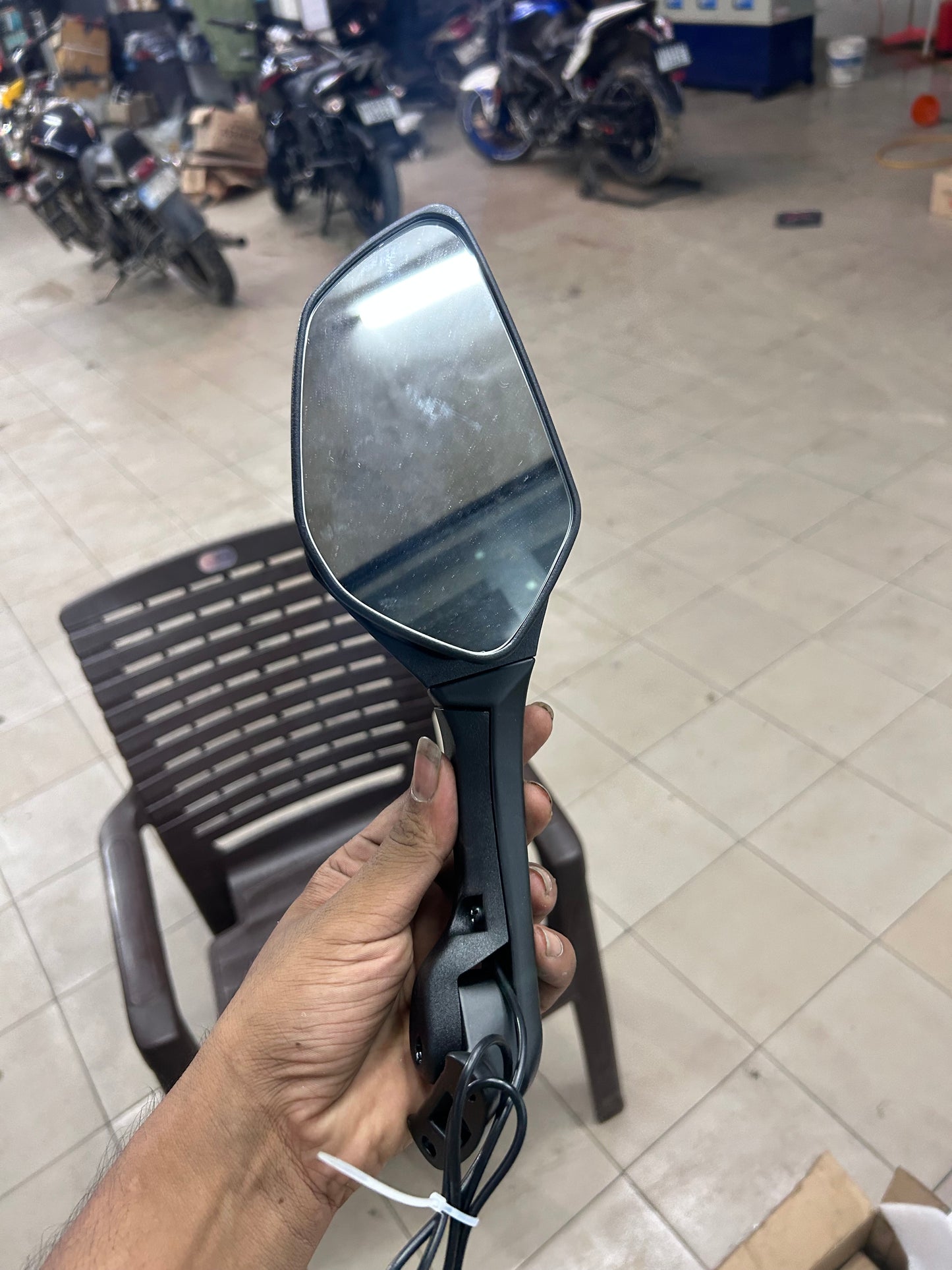 ZX6R MIRROR FOR R15 Rear View Side Mirror With Turn Signal Led Indicators Motorcycle Side Rearview Mirrors Adjustable Compatible With R15-V3, V4 Kawasaki Ninja, Zx-10R Bikes, Pack Of 1