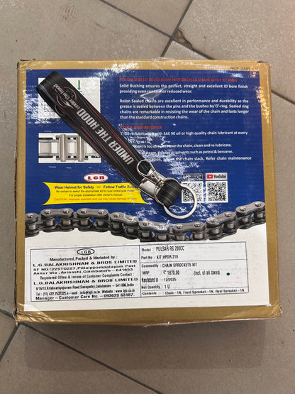 ROLON Chain & Sprocket Kit – KIT HPOR 218 – R520 O-Ring Chain (110 Links) + 14T/41T Sprockets for Bajaj Pulsar RS200