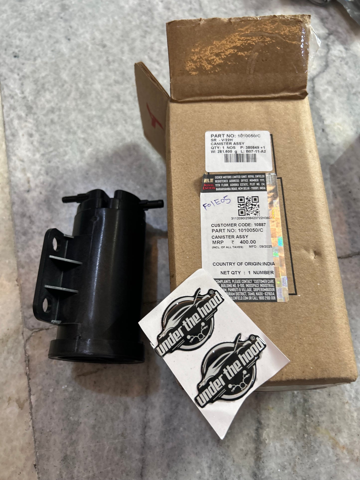 Royal Enfield 1010050/C – Canister Assembly (EVAP) OEM for All UCE BS4 & BS6 Models (Classic 350/500, Bullet 350/500, Thunderbird 350/500 & Continental GT 535)