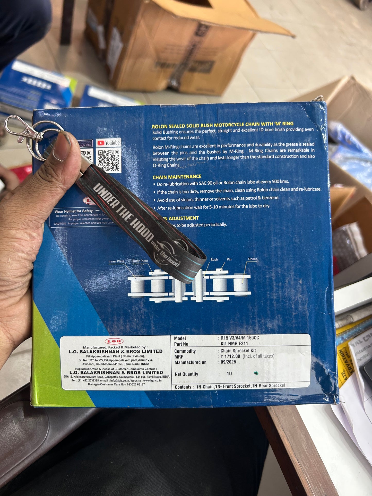 Rolon M-Ring Chain & Sprocket Kit – KIT NMR F311 – Yamaha R15 V3 / R15 V4 / R15 M 155cc (428, 14T–48T, 128L)