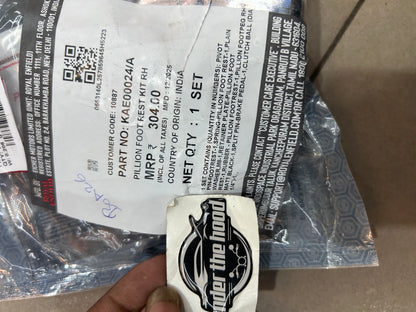Royal Enfield KAE00024/A Pillion Foot Rest Kit RH (Right Side) – Himalayan 411 / Scram 411 (Pillion Footpeg Bracket Kit)