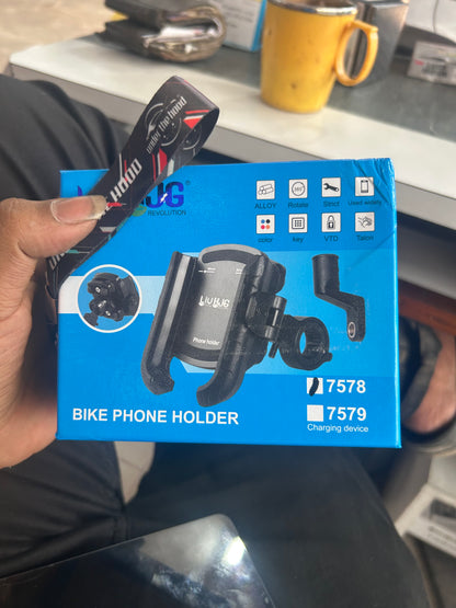 LIU HJG Aluminum Alloy Motorcycle Mobile Holder – With & Without Fast Charging (7578 / 7579)