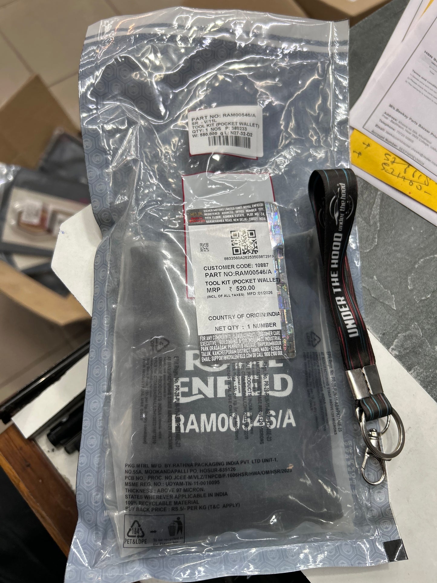 Royal Enfield On-Board Tool Kit & Pouch for Meteor 350 (Euro 5) – RAM00546/A (OEM Owners Toolkit Set)