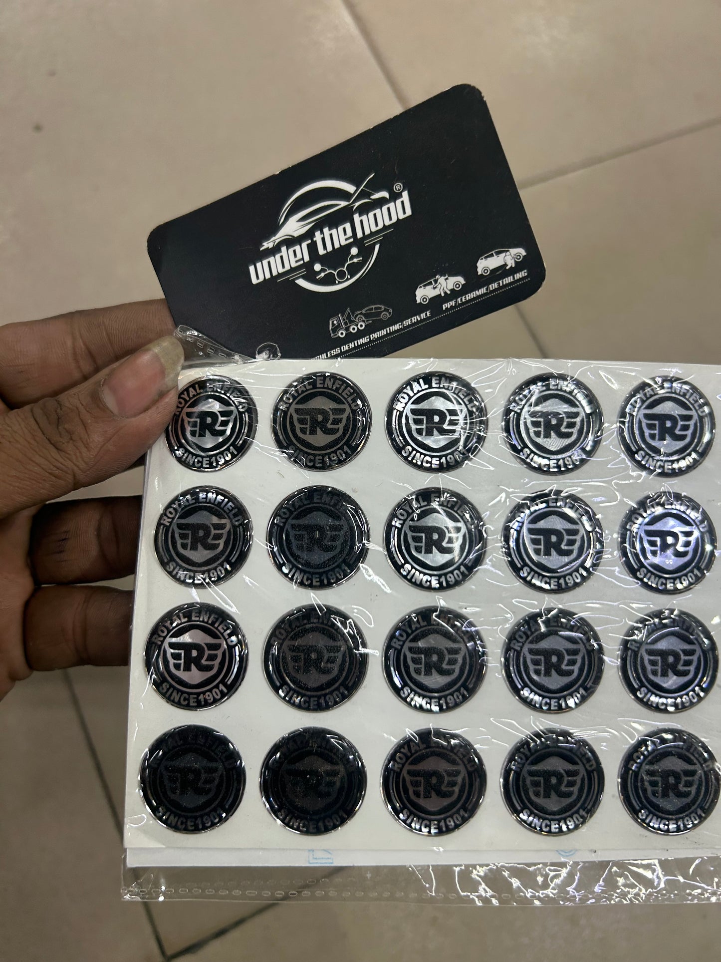 Royal Enfield Key Logo Sticker Set (2 pcs) – OEM‑Style Emblem for UCE Model Keys
