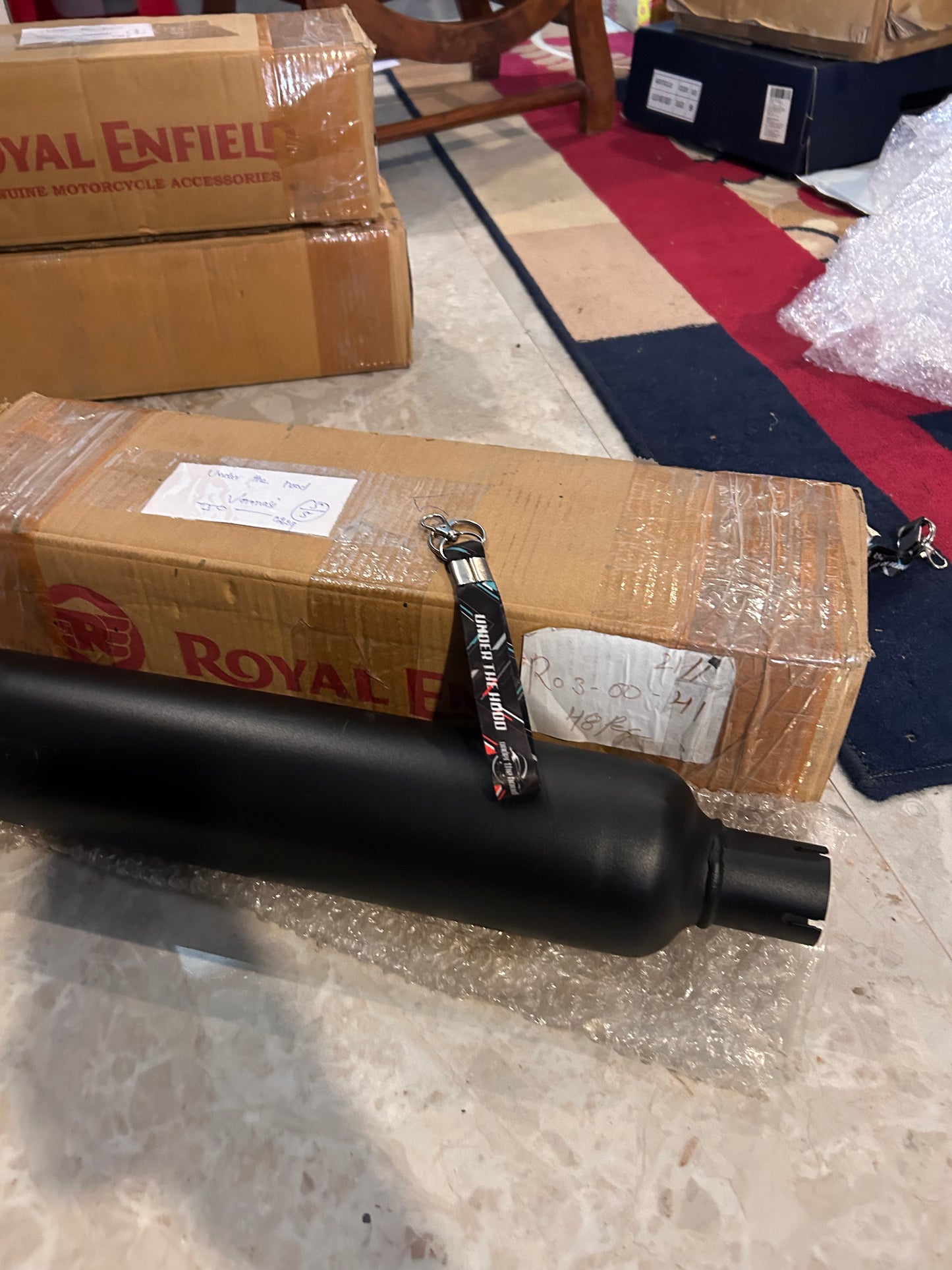 Royal Enfield 1990727 Black Tapered Silencer-IN — OEM Black Exhaust for Classic UCE