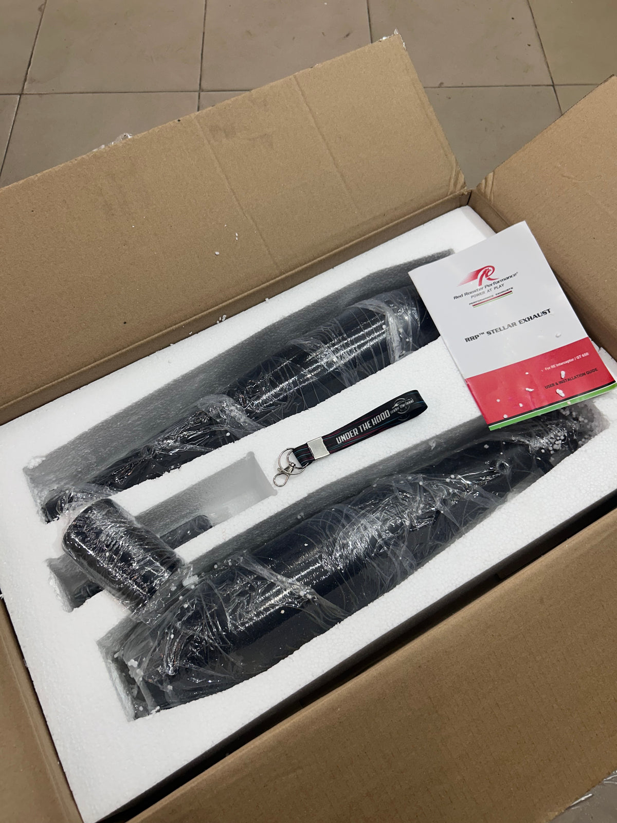 Red Rooster Black Matte Exhaust for Royal Enfield Interceptor 650 & Continental GT 650 – Stellar Edition