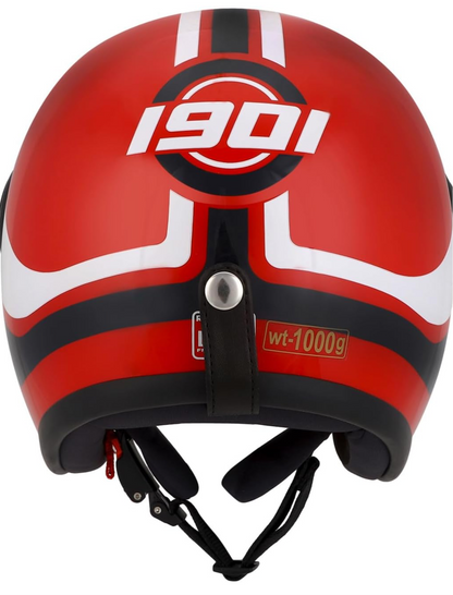 Royal Enfield ISI & DOT Certified Dual Wing 1901 Riding Helmet O F Gloss Red