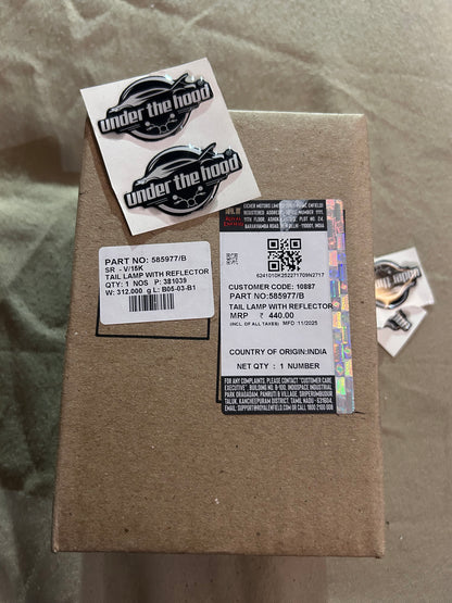 Royal Enfield 585977/B Tail Lamp with Reflector – Genuine Rear Light Assembly for Interceptor 650 & Continental GT 650