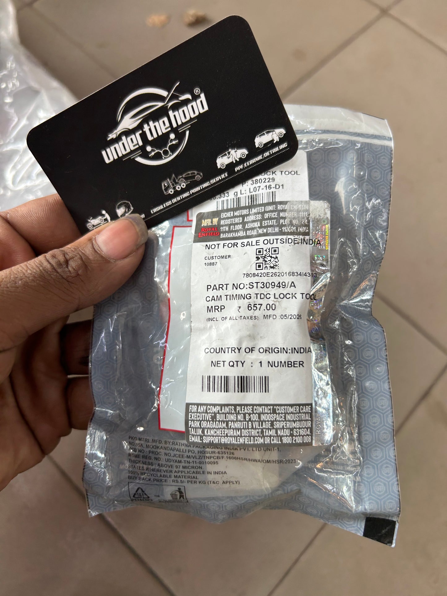 Royal Enfield Cam Timing TDC Lock Tool ST30949/A for Meteor 350, Classic 350 Reborn & Hunter 350