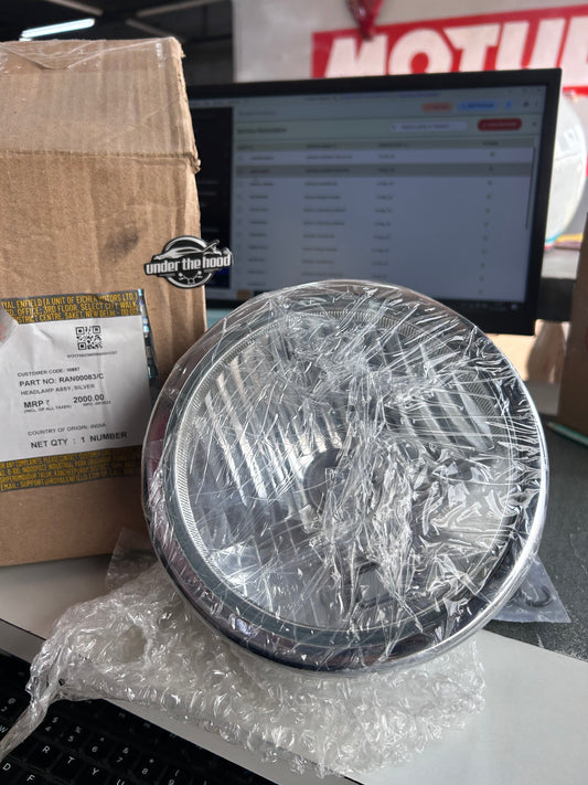 Royal Enfield RAN00083 / RAN00083/C – Headlamp Assembly Silver (7" Halogen) for Interceptor 650 & Continental GT 650 – Genuine OEM