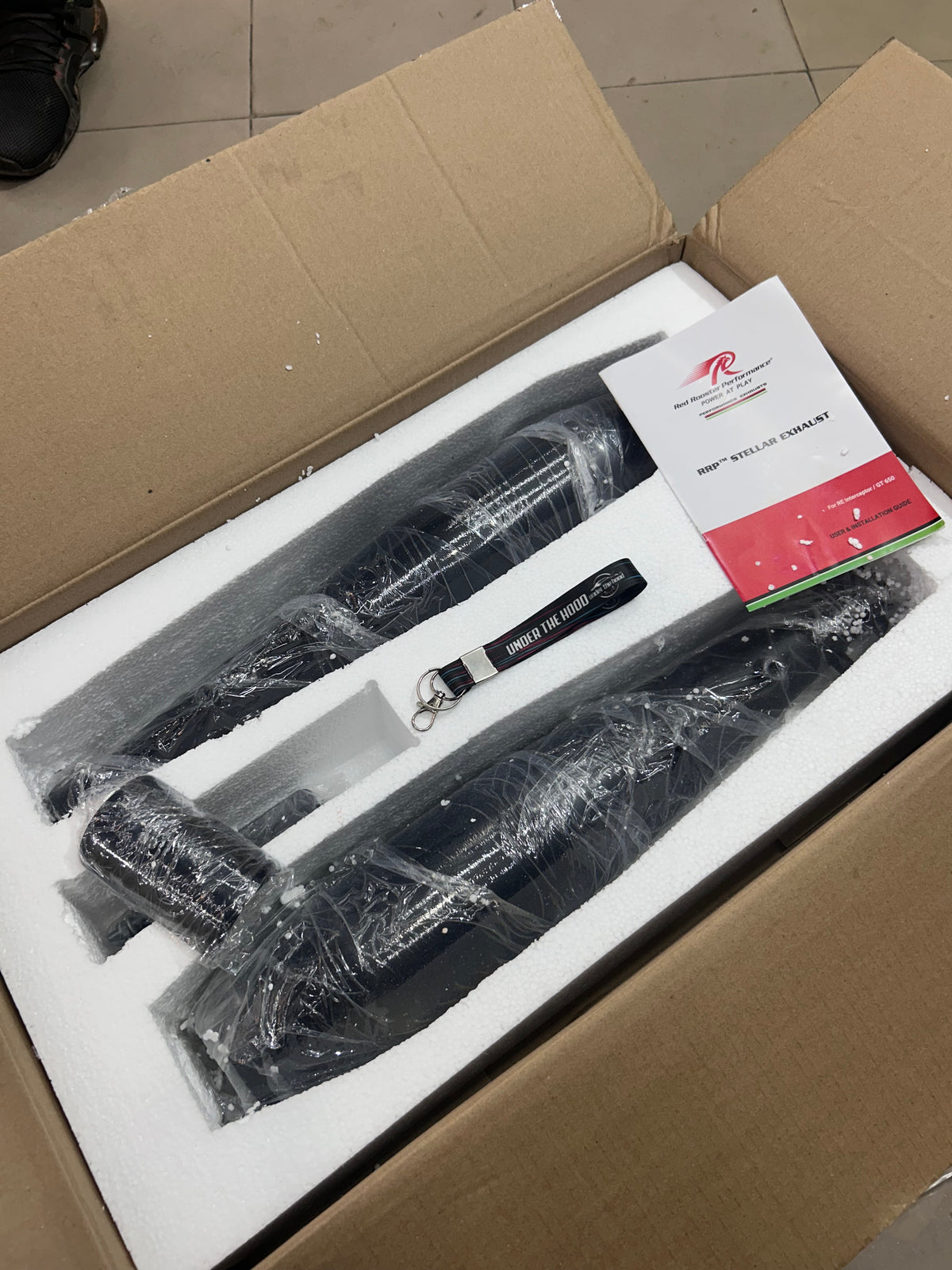 Red Rooster Black Matte Exhaust for Royal Enfield Interceptor 650 & Continental GT 650 – Stellar Edition