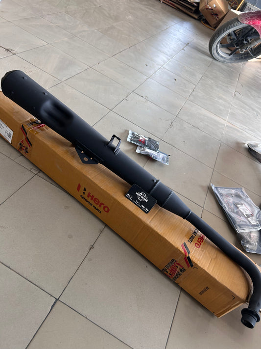 Hero Genuine Muffler Complete Exhaust / Silencer for Passion Pro & Passion Pro TR | Exhaust Muffler / Silencer Assembly | 18350AAC500S