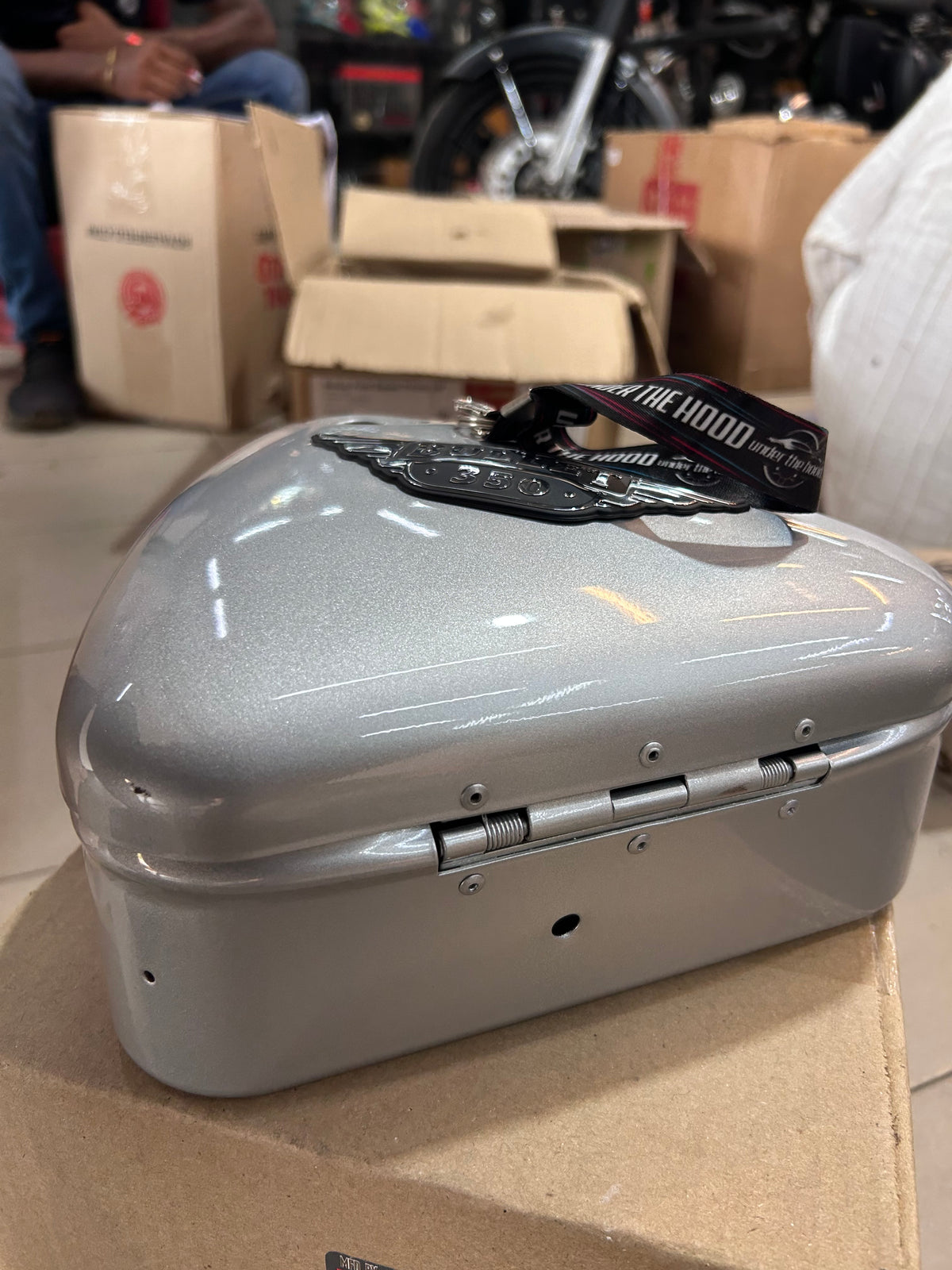 Royal Enfield Bullet 350 ES Silver Riveted Electrical Toolbox with Sticker 850109