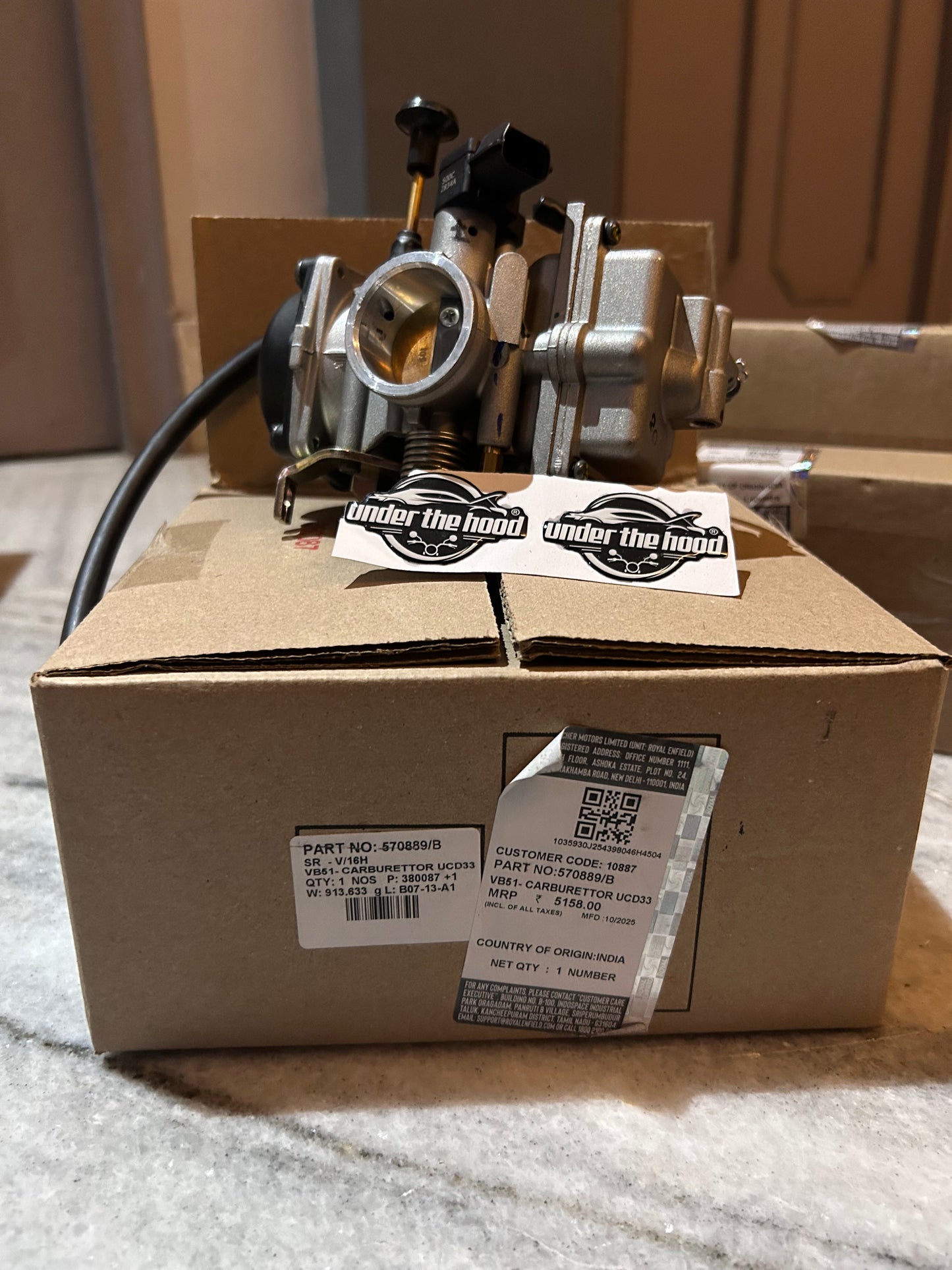Royal Enfield 570889/B – VB51 Carburettor UCD33 for Bullet 500 BS3 & Thunderbird 500 – Genuine OEM UCD33 Carburettor