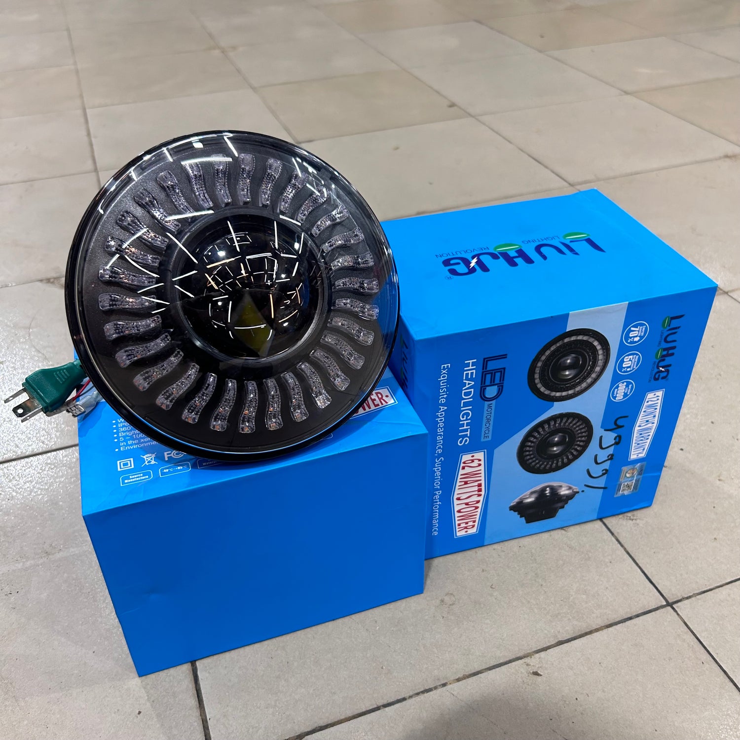 LIU HJG 7 inch LED Projector Headlight Royal Enfield DRL