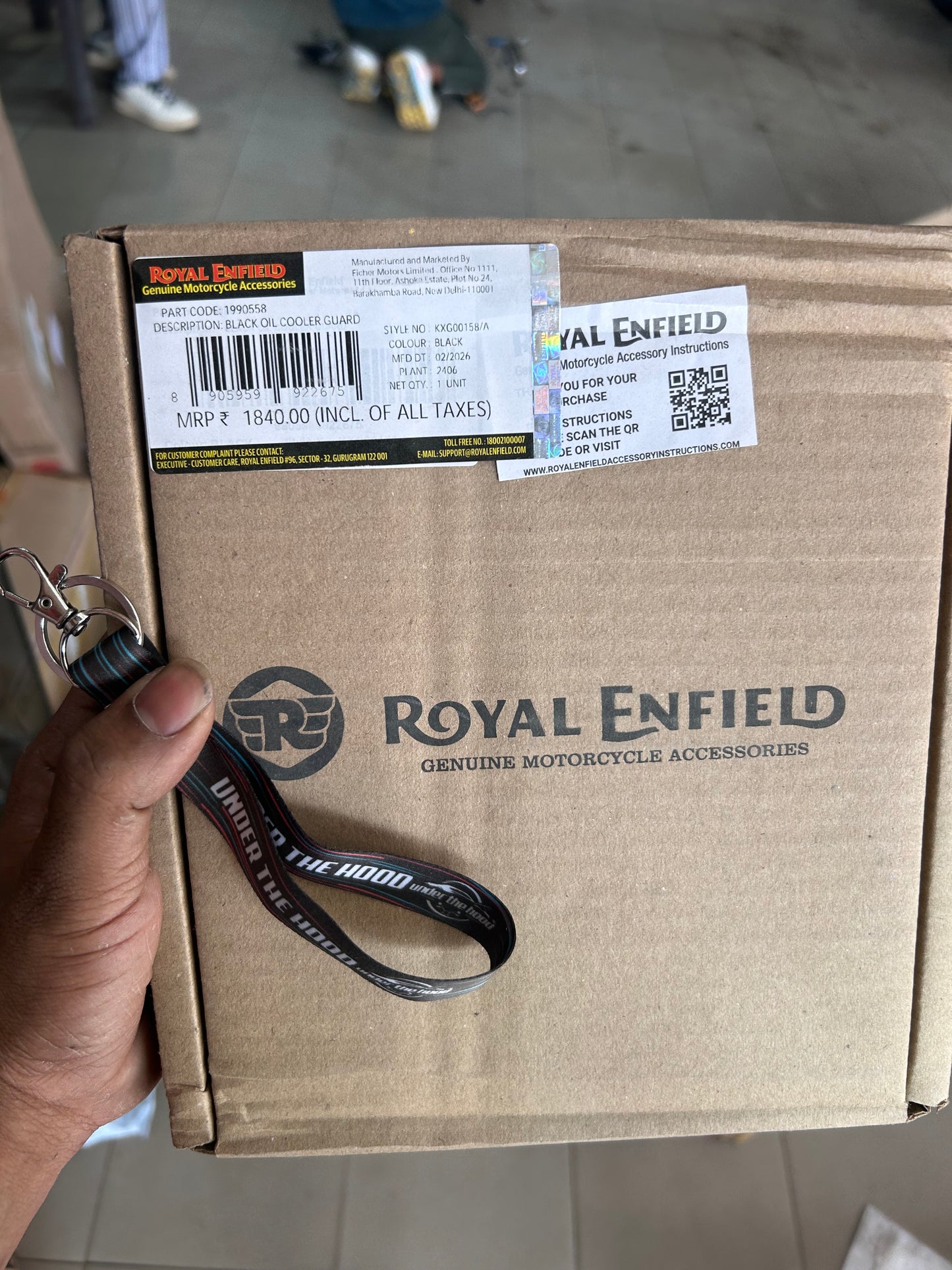 Genuine Royal Enfield Black Oil Cooler Guard (Oil Cooler Protector) for Interceptor 650 / Continental GT 650 / Super Meteor 650 / Shotgun 650 / Bear 650 / Classic 650 – 1990558 (Pressed Aluminium)