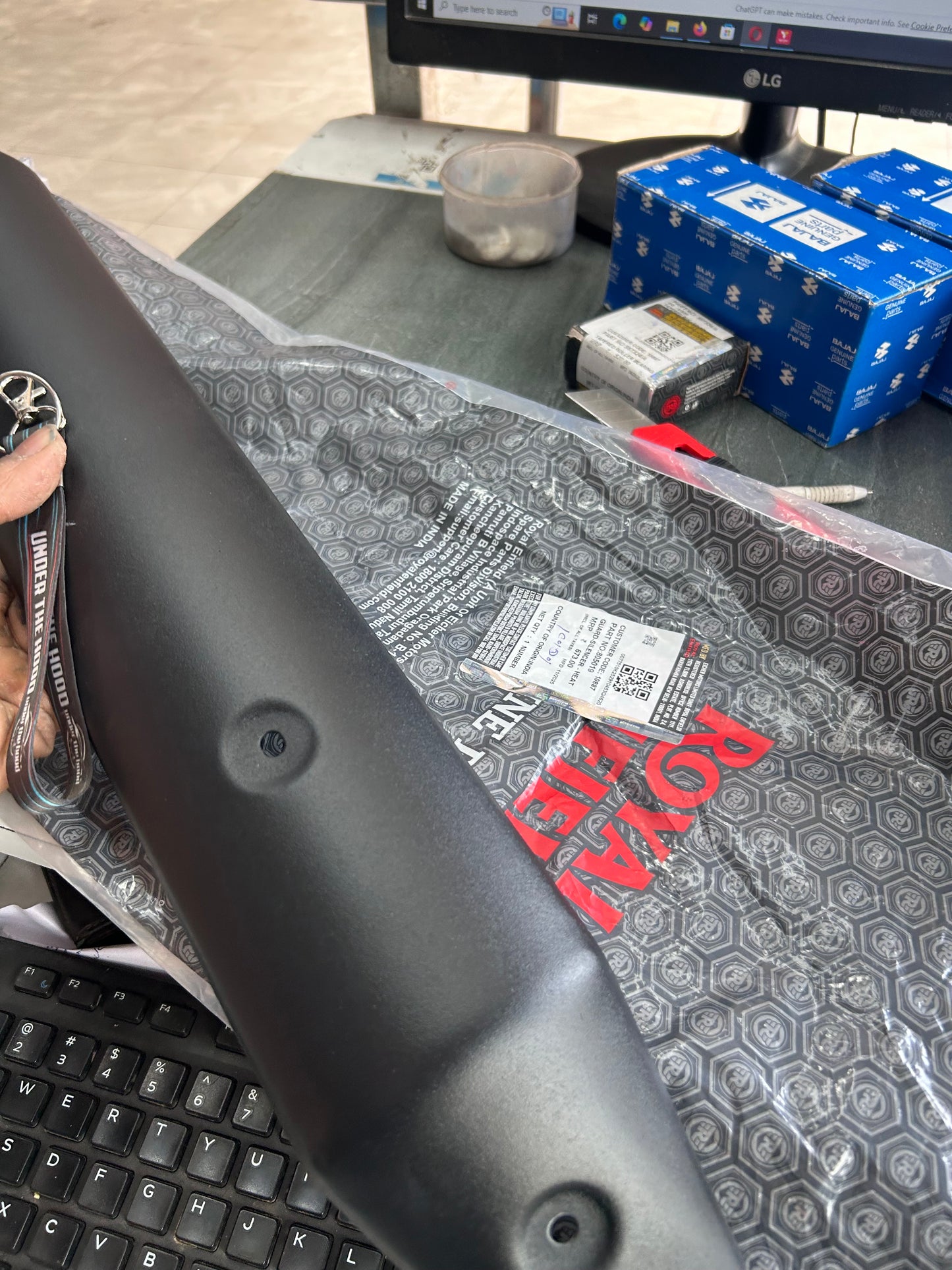 Royal Enfield 805019 Silencer Guard – Heat Resistant Black  Thunderbird X 350 / 500 BS4 – Genuine OEM Exhaust Shield