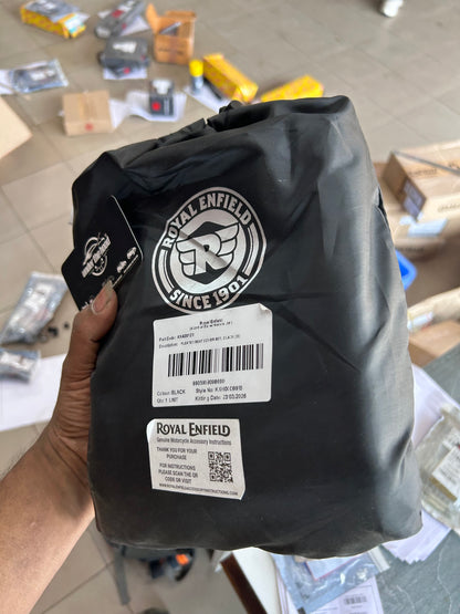 Royal Enfield Black Pleated Seat Cover KXA00123 — Genuine RE Dual Seat Cover for Bullet 350