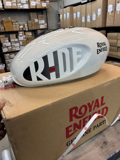 Royal Enfield Fuel Tank Assembly with Sticker White RAK01768/A for Hunter 350 Dapper