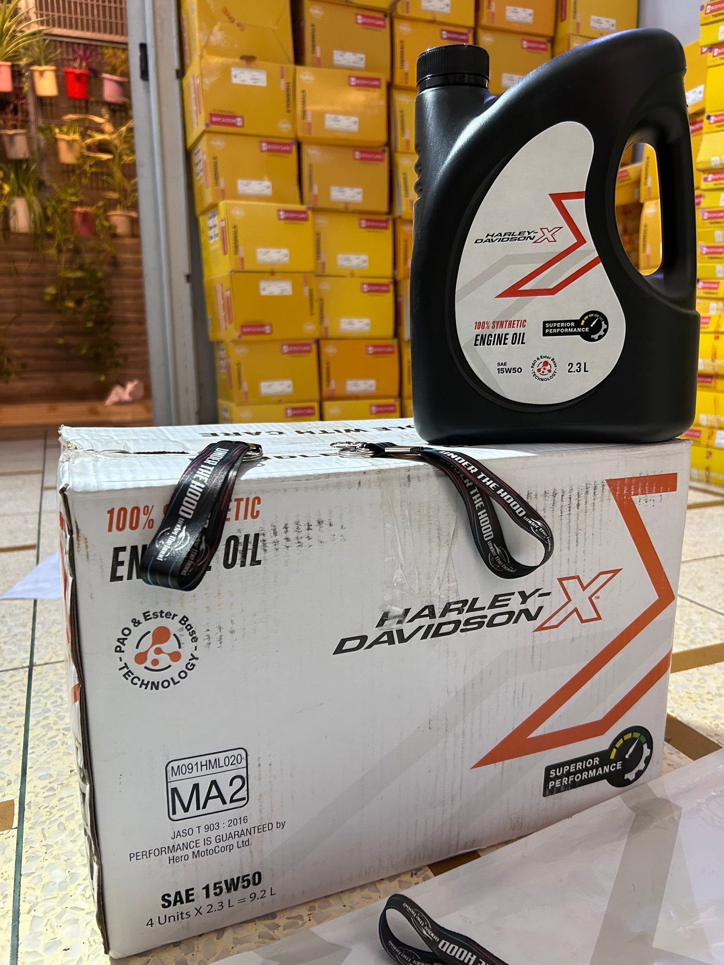 Harley-Davidson X440 / Hero Mavrick 440 Complete Oil Change Kit – Genuine 15W50 MA2 Engine Oil (2.3L) + Hero Oil Filter & Gasket Kit KHDH11113RAAA000S (15410ACA001S)