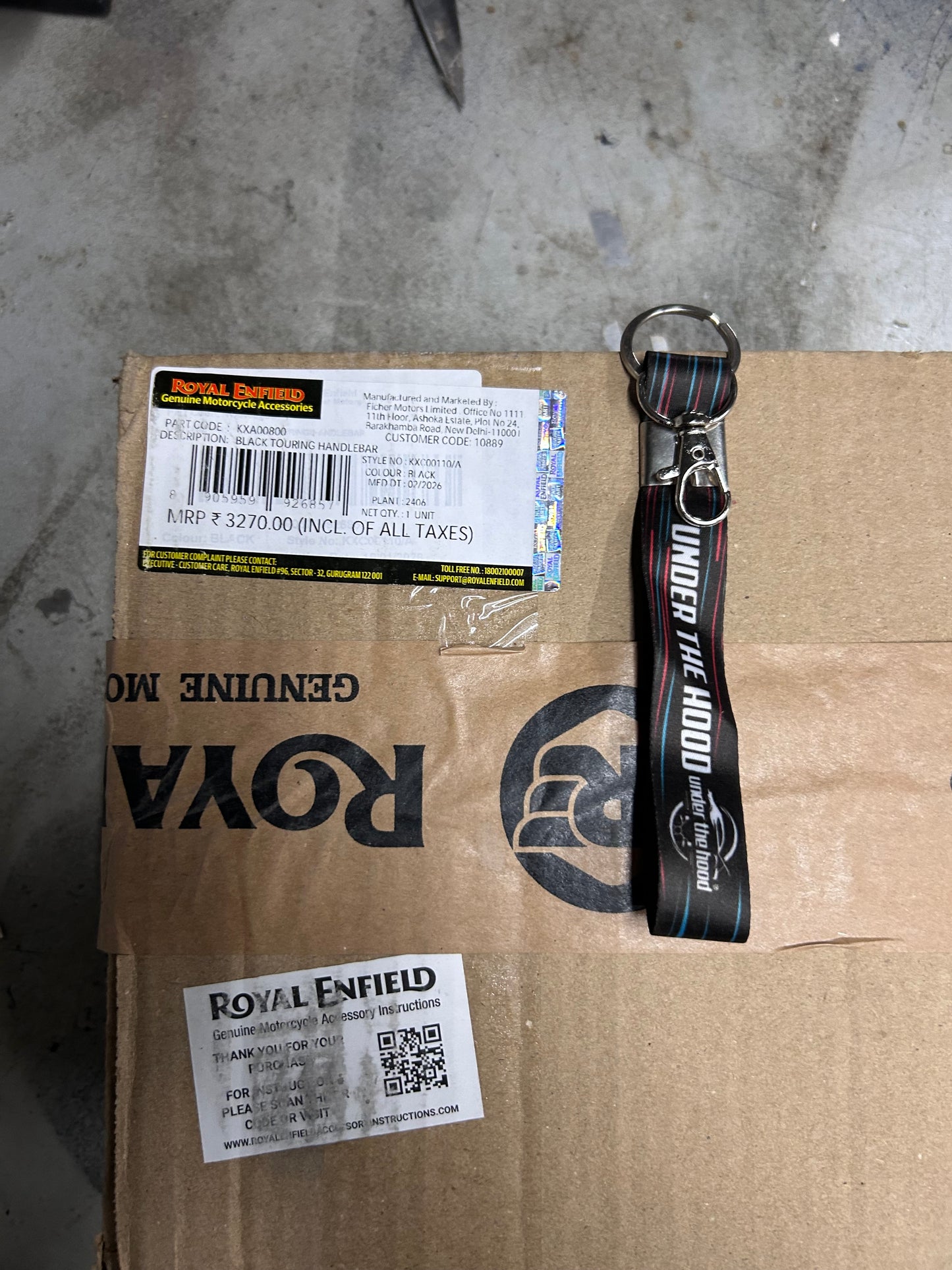 Black Touring Handlebar Kit (Comfort Handlebar) for Goan Classic 350 / Classic 350 (Reborn J-Series) / New Bullet 350 – KXA00800 (Includes Extended Cables)