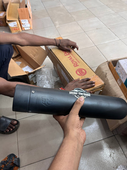 Royal Enfield 1990725 Black Straightcut Silencer-IN — Classic 350 UCE OEM-Style Silencer