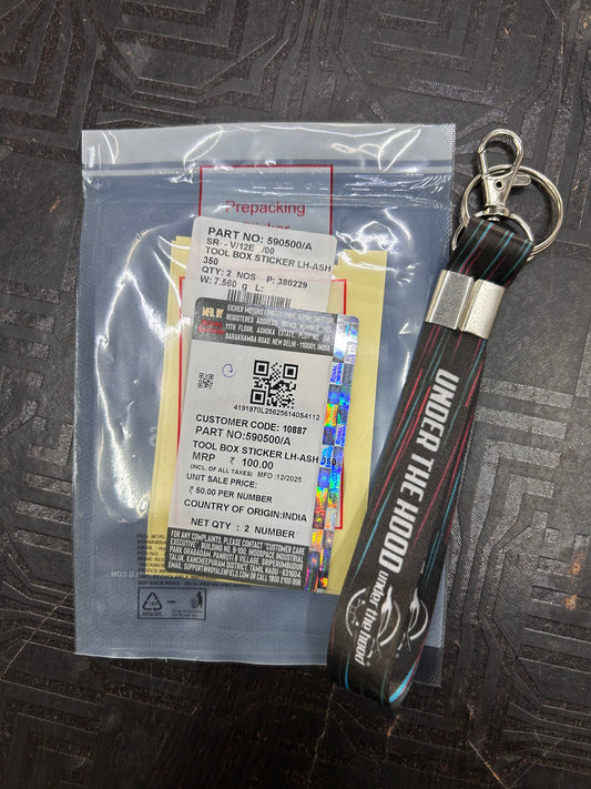 590500/A Royal Enfield – Tool Box Sticker LH (Ash 350) for Classic 350 UCE (Left Side) | Genuine OEM