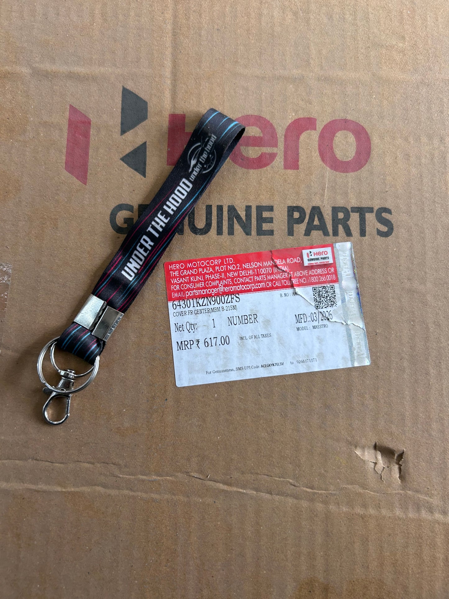Hero Maestro Front Center Cover Blue MBM B-215M | Genuine Front Body Panel | 64301KZN900ZFS