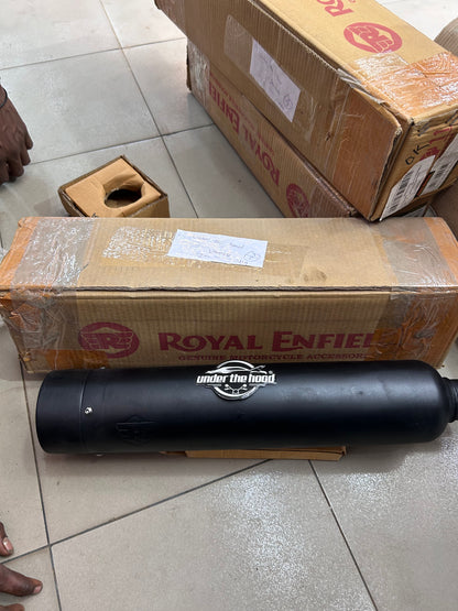 Royal Enfield 1990725 Black Straightcut Silencer-IN — Classic 350 UCE OEM-Style Silencer