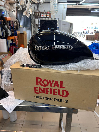 Royal Enfield 879023 - FUEL TANK W/STICKER-FLICKER -TB BVI BS4 (Painted Petrol Tank Assembly)