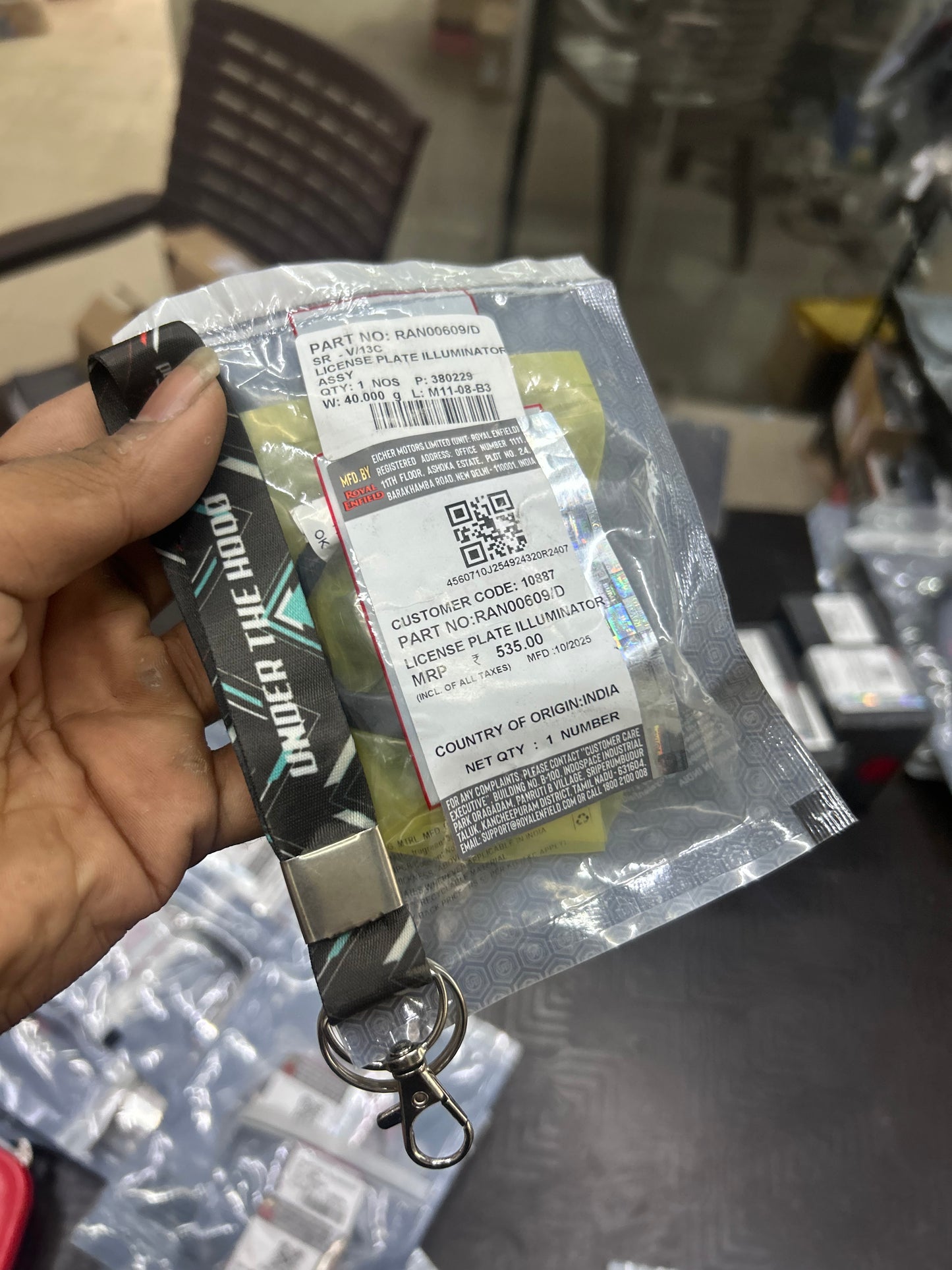 Royal Enfield License Plate Illuminator Assembly (Rear Number Plate Light) — Himalayan 450 & Guerrilla 450 (Sherpa-450, BS6.2/E5) — RAN00609/D