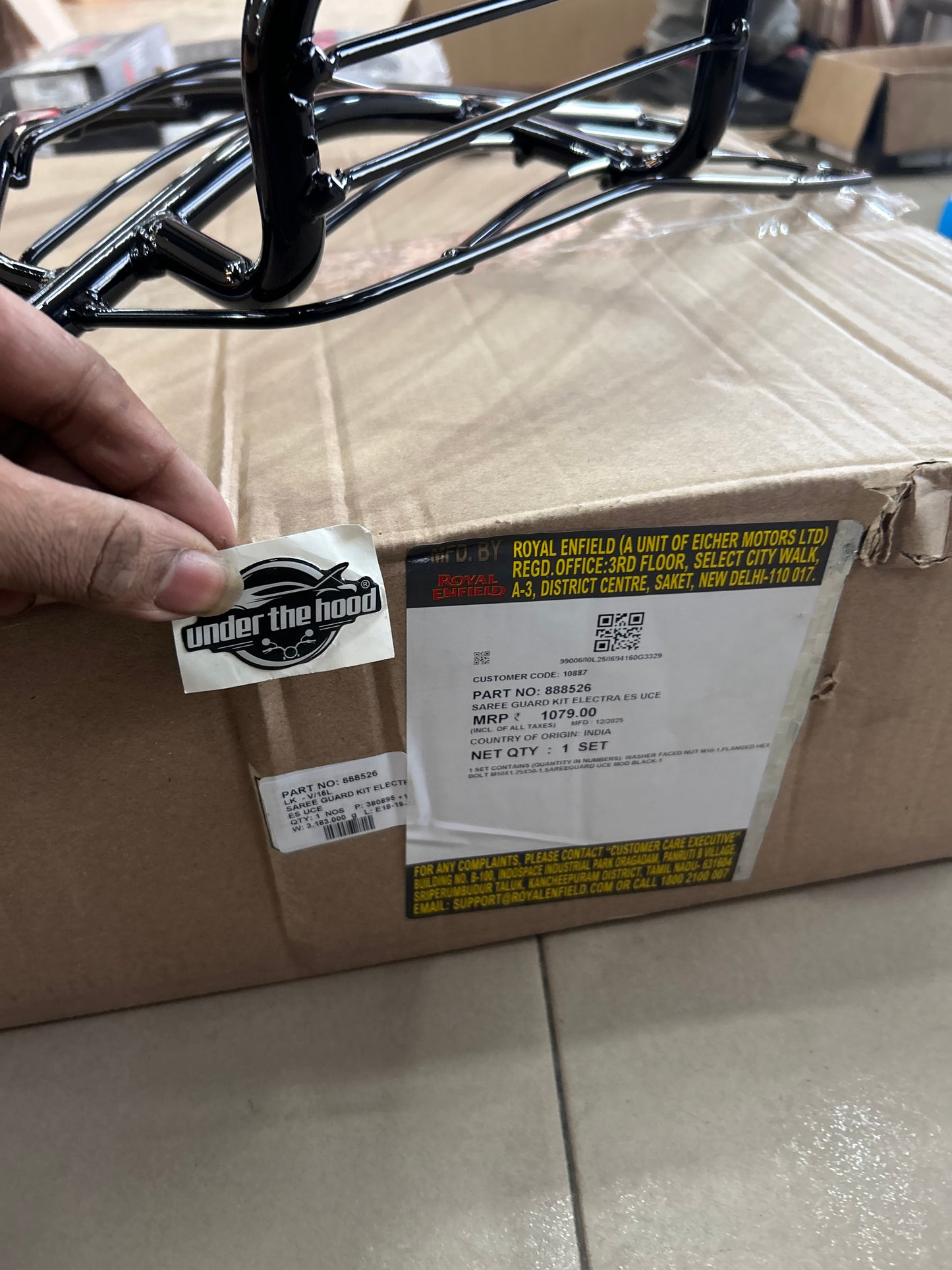 Royal Enfield 888526 – Saree Guard Kit Electra ES UCE (Left Side) for Bullet Electra Twinspark 350 UCE – Genuine OEM