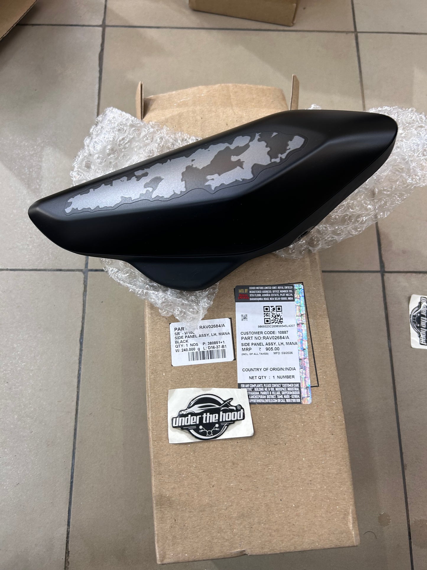 Royal Enfield RAV02684 - Side Panel Assembly (LH) - Mana Black For Himalayan 450