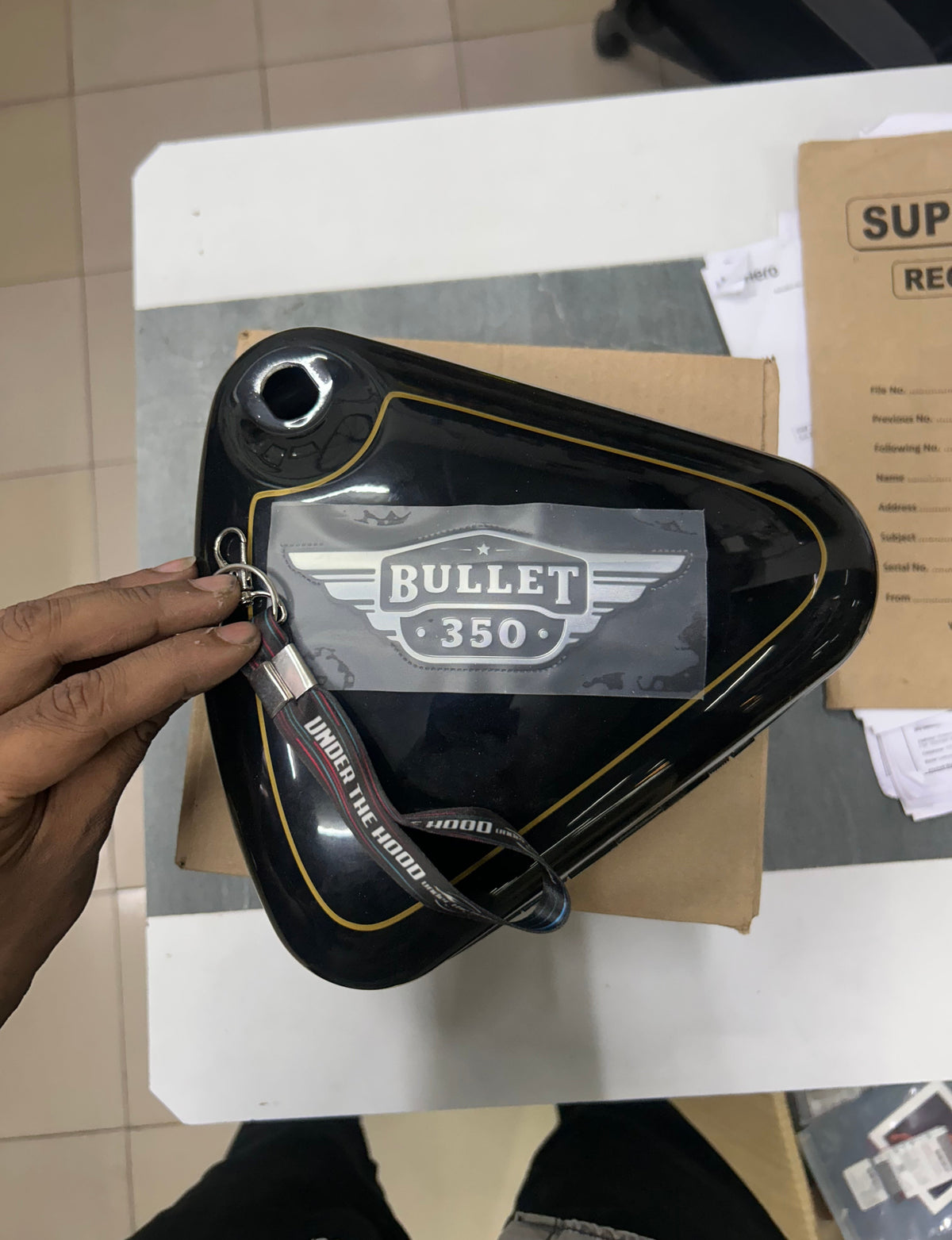Royal Enfield 350 Standard / Deluxe / Machismo LH Black Toolbox with Sticker 801315