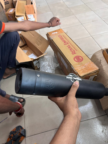 Royal Enfield 1990725 Black Straightcut Silencer-IN — Classic 350 UCE OEM-Style Silencer