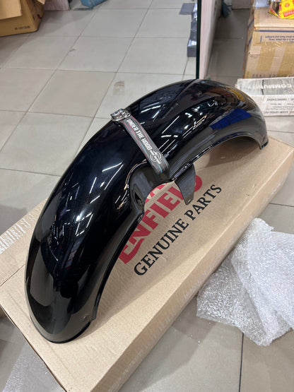 Royal Enfield Front Mudguard Assembly (FMG Assy) – Metallic Gloss Black – RAG00136/A (Genuine OEM)