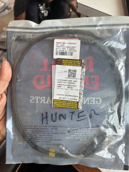 1100230/B Royal Enfield Genuine Throttle Cable for Meteor, Hunter, Classic Reborn, Bullet 350

