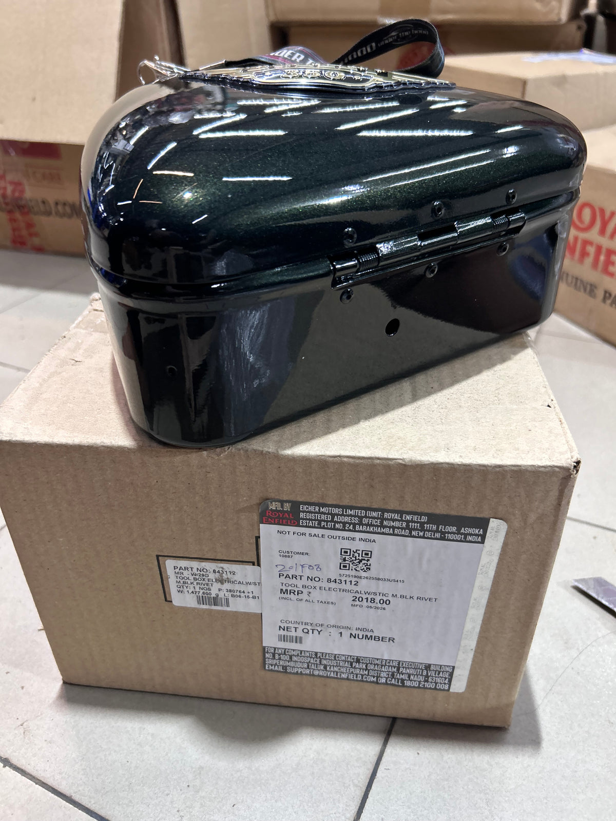 Royal Enfield Electra 350 UCE Magic Black Electrical Toolbox with Sticker – 843112