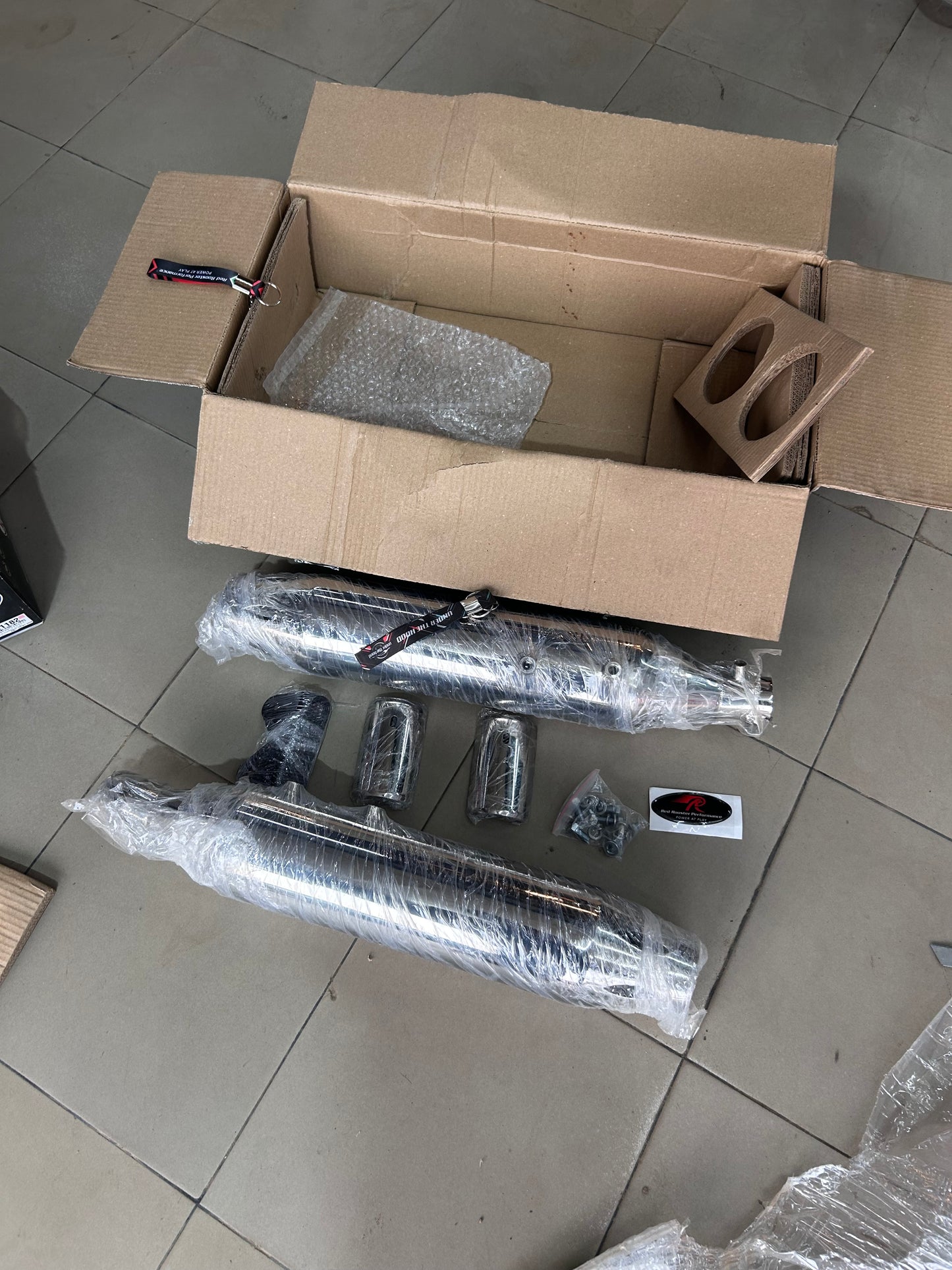 Red Rooster Astral Pro Polish Exhaust for Royal Enfield Super Meteor 650 – SS304, DB Killer, Performance Slip-Ons