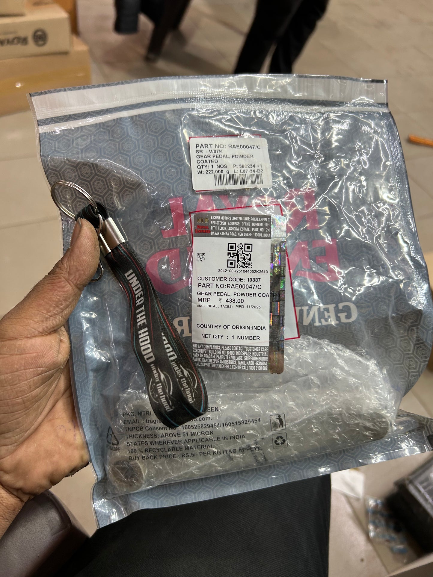 Royal Enfield RAE00047/C Gear Pedal – Powder Coated | Interceptor 650