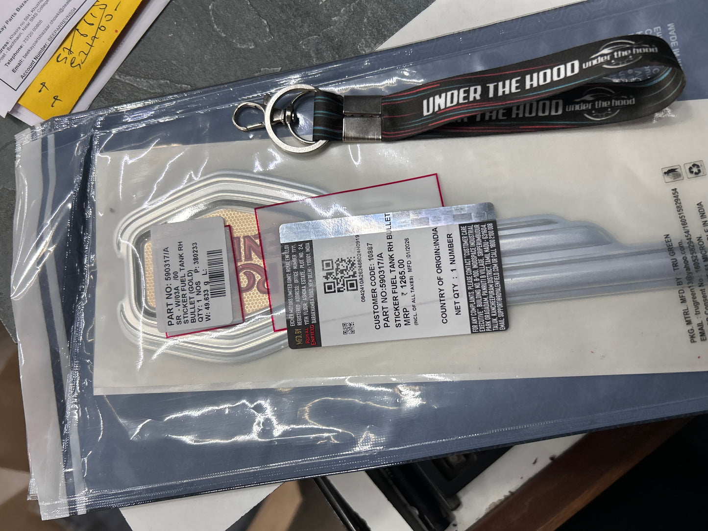 Fuel Tank Sticker / Monogram – Right Side (RH) for Bullet 350/500 UCE – 590317/A (Gold)