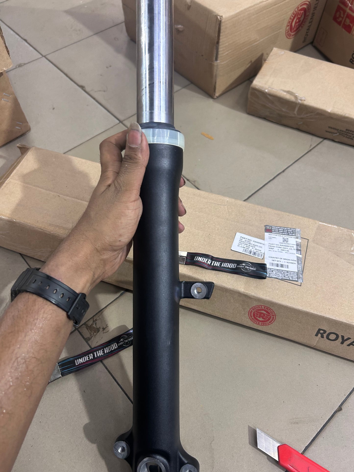 Royal Enfield Classic 350 Reborn LH Front Fork Assembly Texture Black RAH00912/A