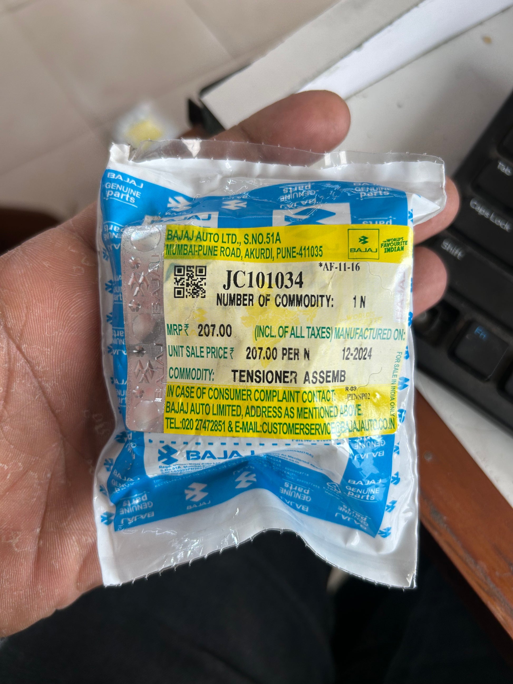 JC101034 – Genuine Timing Chain Tensioner Assembly for Bajaj