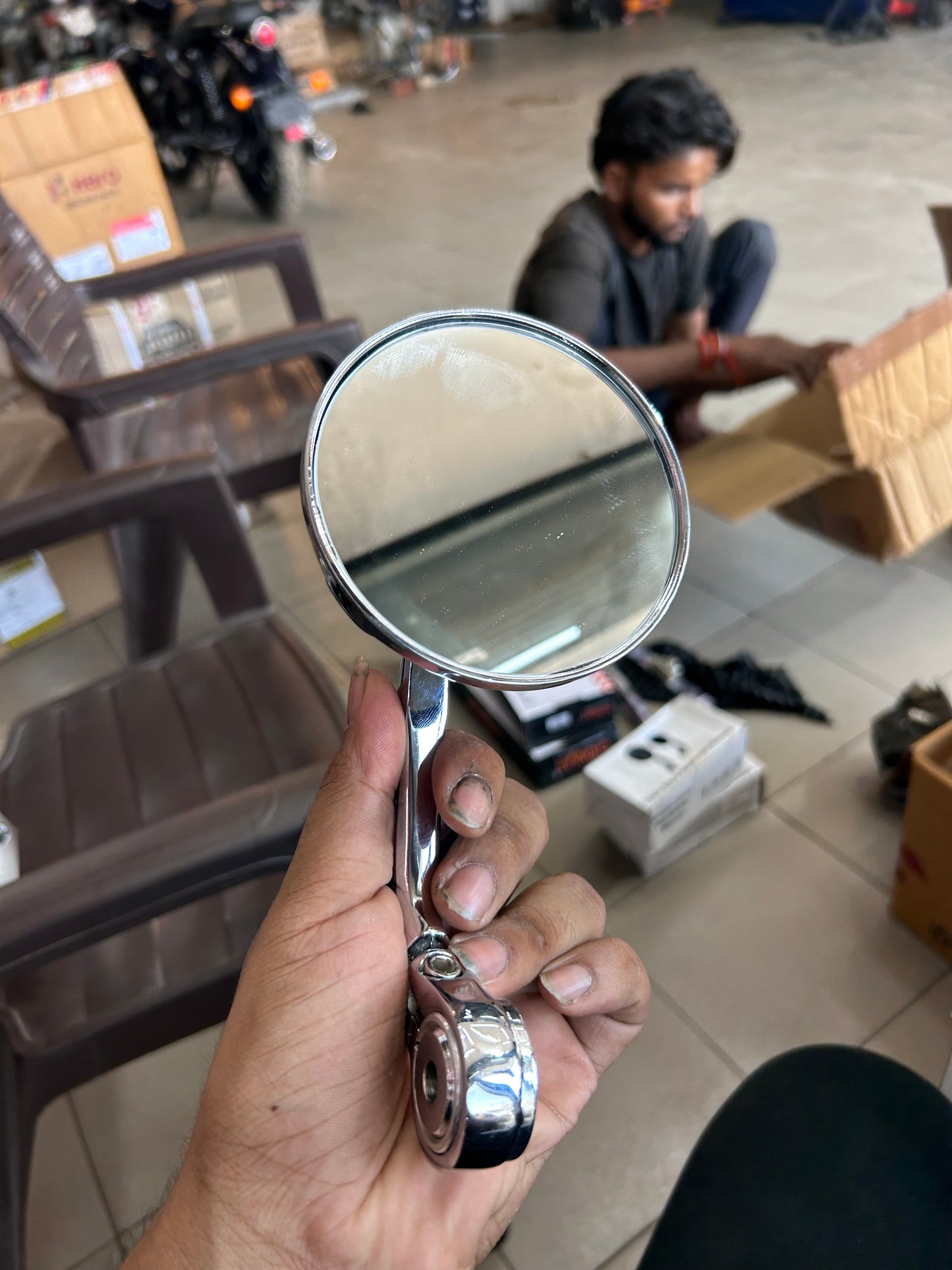 Royal Enfield Replica Bar End Mirror – Universal Fit for Classic, Interceptor, Meteor & More