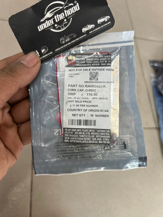 Royal Enfield Fork Cap O-Ring RAH00685/K | Himalayan 450, Super Meteor 650, Shotgun 650 & Bear 650