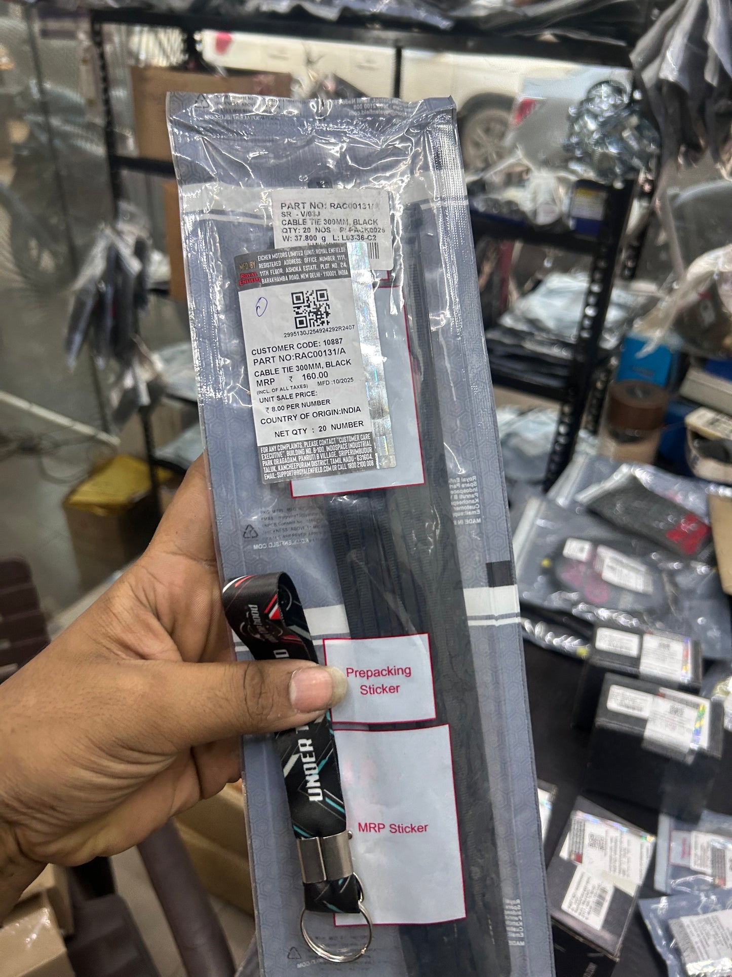 Royal Enfield Cable Tie – 300 mm, Black (Wiring/ABS Hose Clip) — RAC00131/A | Himalayan/Guerrilla 450, Bullet 350 (J-Series), 650 Twins (E4) — Genuine OE