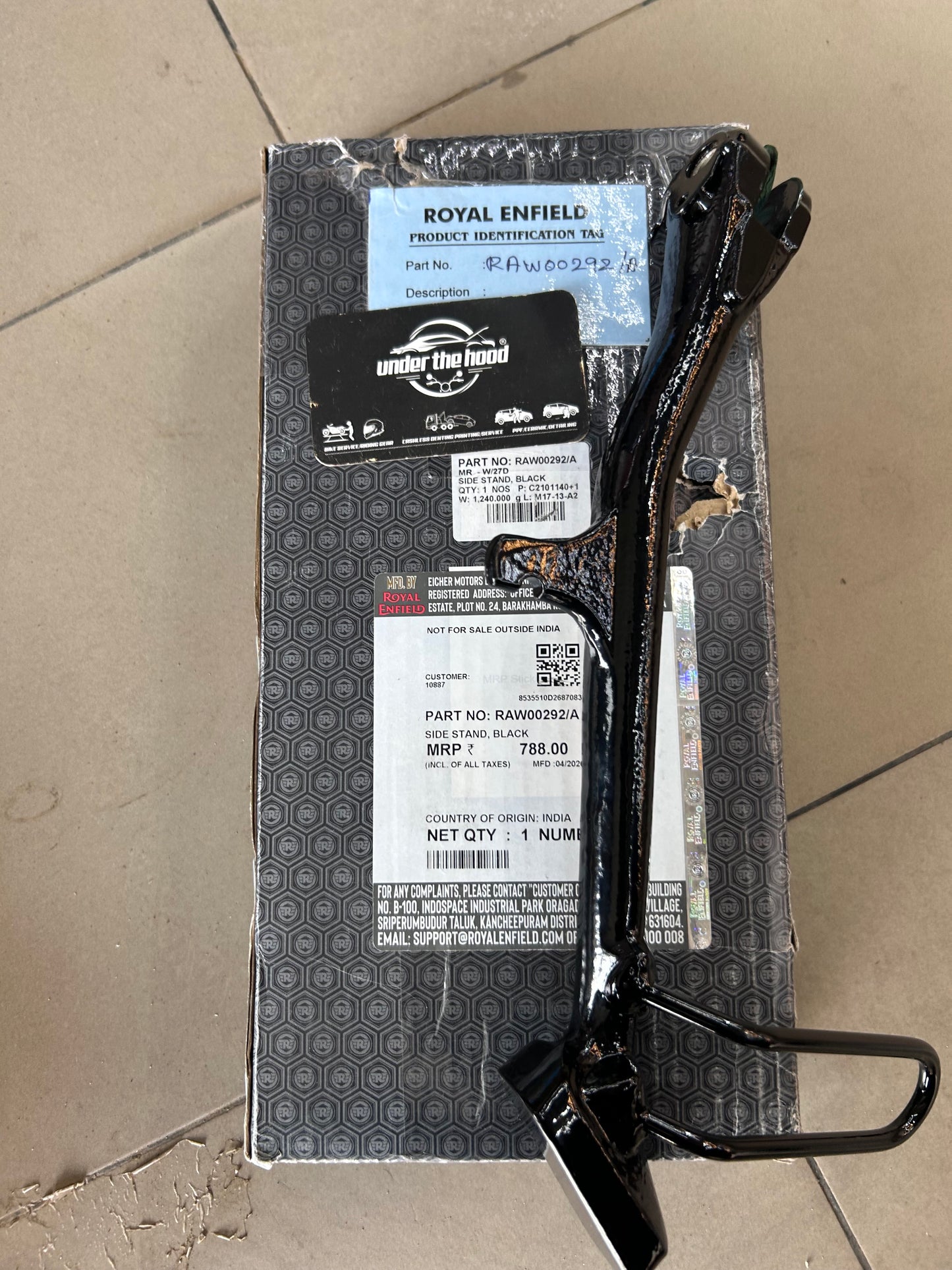 Royal Enfield Side Stand Black RAW00292/A for Bear 650