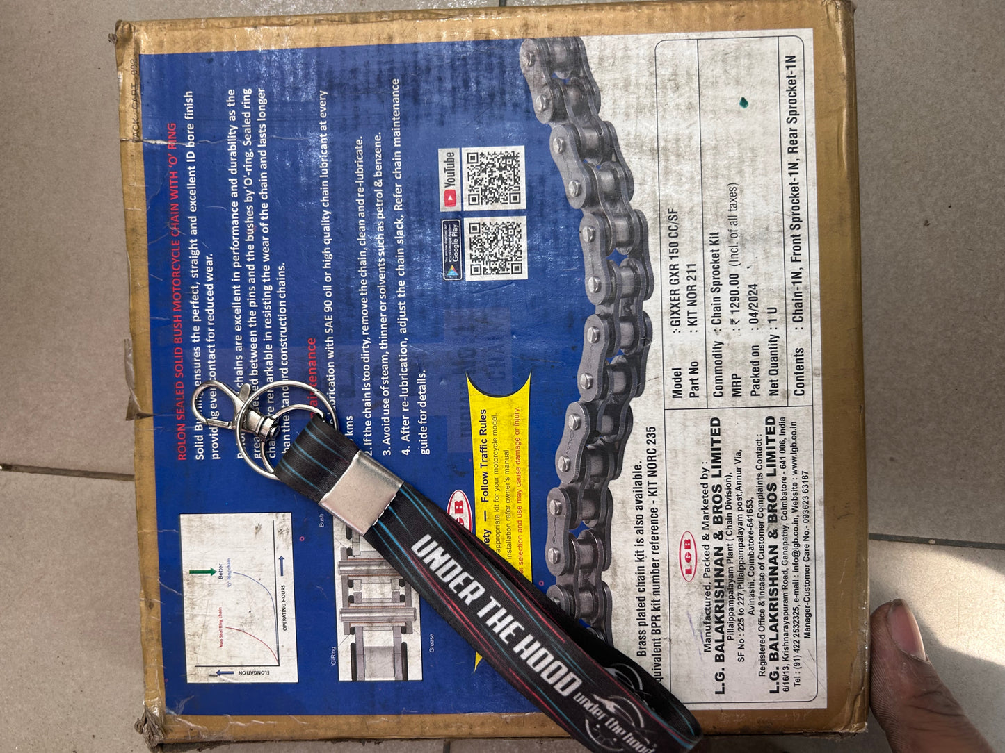 Rolon NOR 211 Chain & Sprocket Kit for Suzuki Gixxer 150 / Gixxer SF 150 – 132L, 15T/45T (428 Pitch)