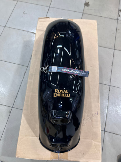 Royal Enfield RAQ00952/A Rear Mudguard with Sticker – Metallic Gloss Black – Bullet 350 Standard Black (J-Series BS6) – Genuine OEM