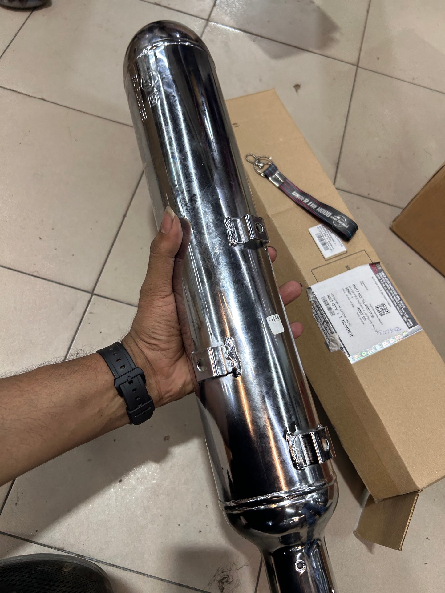 Royal Enfield Meteor 350 Chrome Silencer Assembly RLX00517/B